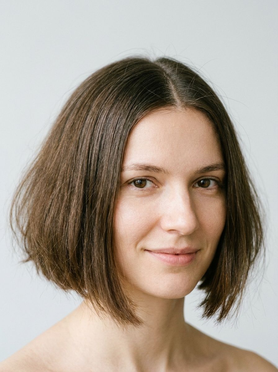 Kinnlanger Bob mit Mittelscheitel - Kinnlange Frisuren für feines Haar